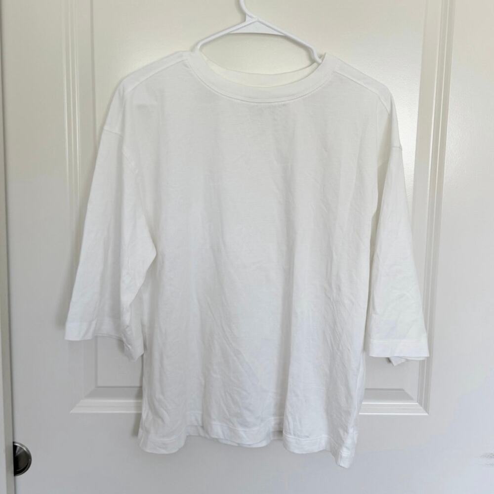 Anthropologie Maeve Drop Shoulder Cotton Oversized Shirt White XXS